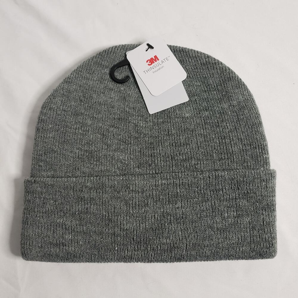 3M Thinsulate Insulate Unisex One Size Double Layer Hat Gray Minimalist Fall New